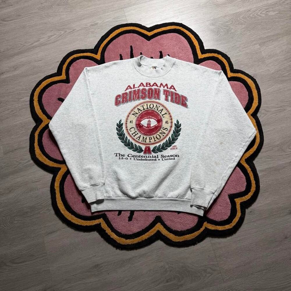 Vintage 90’s Alabama Crimson Tide National Champs Crewneck Sweatshirt XL Grey